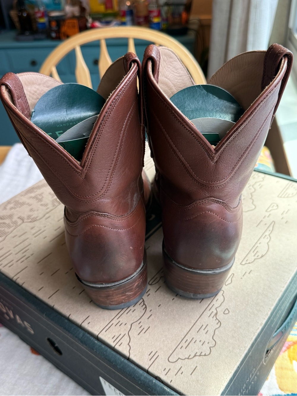 Tecovas Penny Bourbon Leather Women’s Western Pull-On Boots - Picture 4 of 6